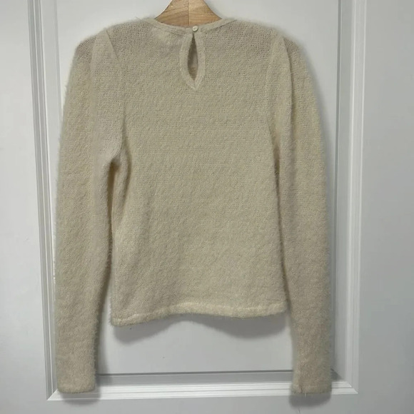Zara Kids girls cream long sleeve fuzzy sweater size 10 - Picture 6 of 9